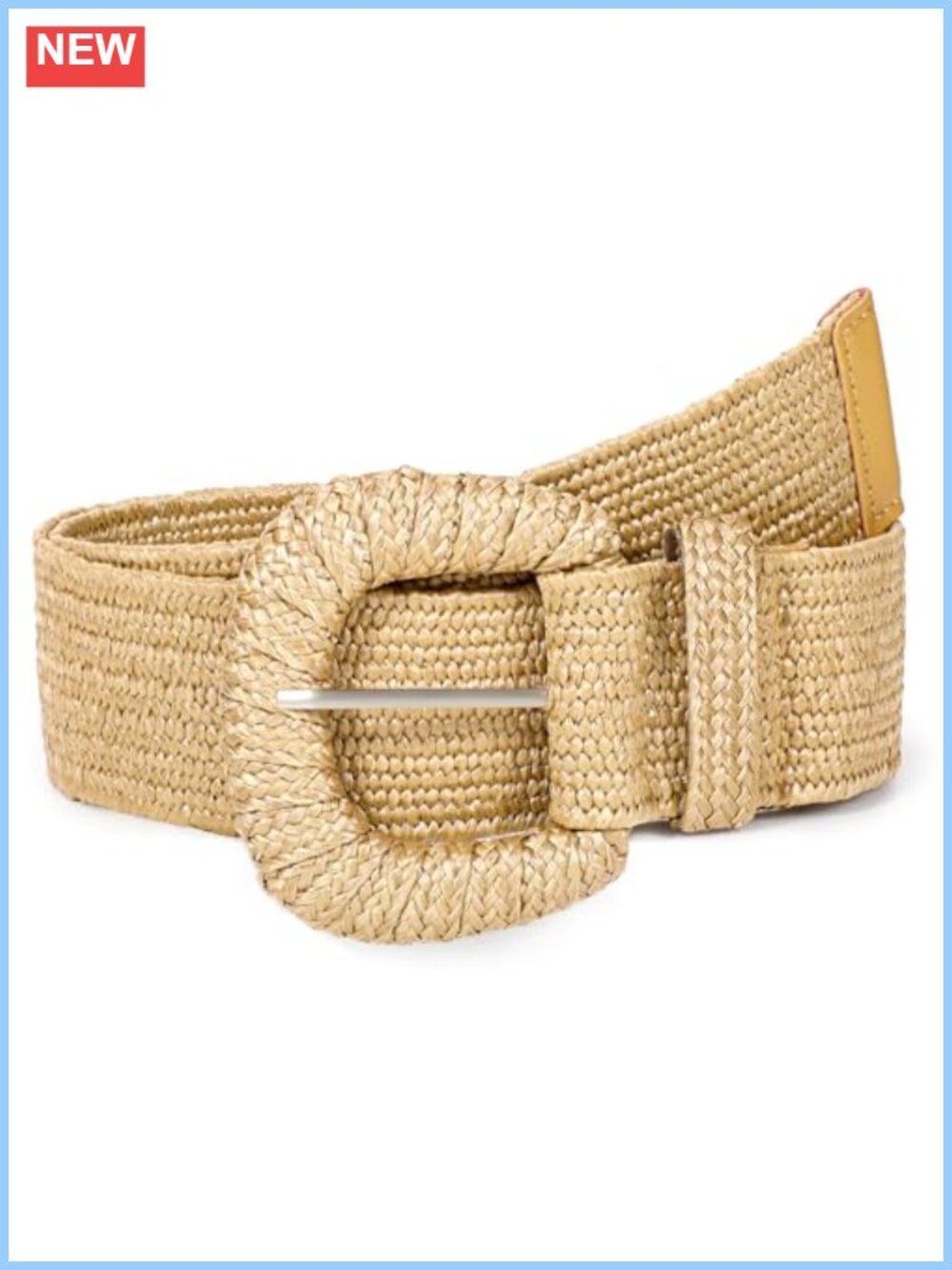 Woven Straw Elastic Belt Stretchy Boho Waist Belt for Dress